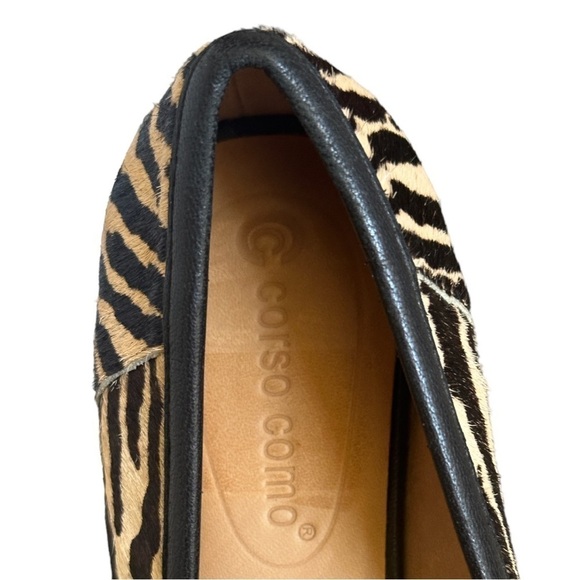 Corso Como Jatiba Calf Hair Loafers 6 Zebra Tiger Animal Print Point Toe Flats - Picture 9 of 12